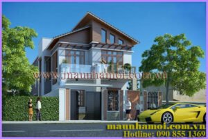 Phối cảnh nhà biệt thự kích thước 10x15m view 2