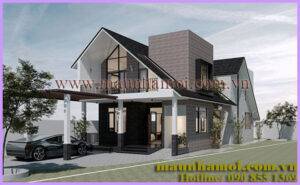 Phối cảnh nhà biệt thự 2 tầng kích thước 8x15m view 1
