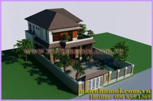 Phối cảnh thiết kế nhà biệt thự đẹp view 3