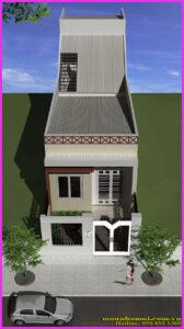 Phối cảnh nhà cấp 4 có lửng kích thước 4x16m view 2