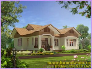 Phối cảnh nhà cấp 4 kích thước 10x14m view 1