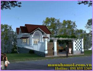 Phối cảnh nhà cấp 4 mái thái view 1