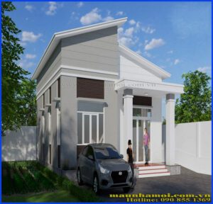 Phối cảnh nhà cấp 4 thiết kế hiện đại đơn giản view 2