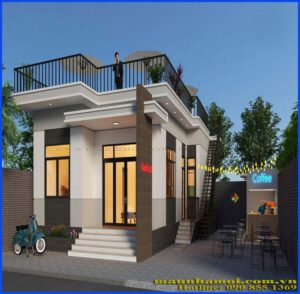 Phối cảnh nhà cấp 4 thiết kế hiện đại view 1