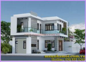 Phối cảnh nhà phố 2 tầng chữ L kích thước 11x10m view 1