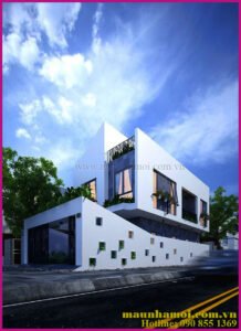 Phối cảnh nhà phố 2 tầng kích thước 5x13m view 1