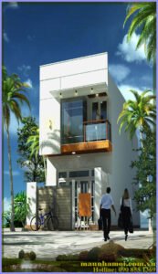 Phối cảnh nhà phố 2tầng kích thước 5x18m