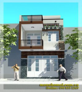 Phối cảnh nhà phố kích thước 6x18m