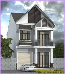 Phối cảnh nhà phố 2 tầng kích thước 7x14m