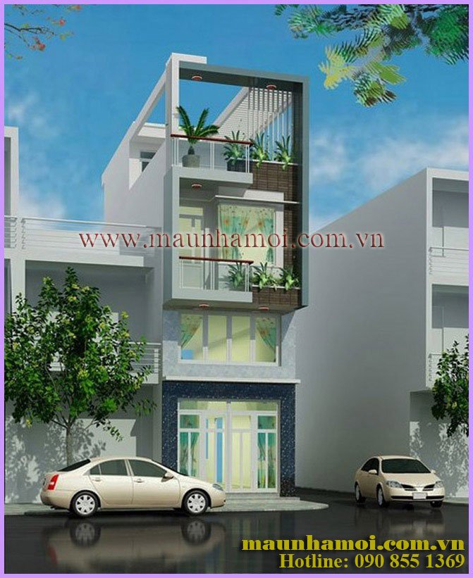 Phối cảnh nhà phố 3 tầng kích thước 6x17m view 1