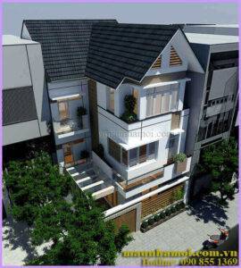Phối cảnh nhà phố 3 tầng kích thước 8x14m view 1