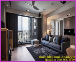 Phối cảnh nội thất phòng khách đẹp căn hộ view 1