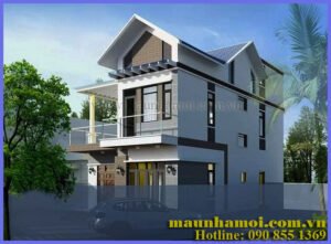 Phối cảnh nhà biệt thự hiện đại view 2
