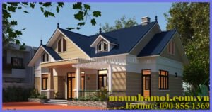 Phối cảnh nhà nhà cấp 4 kích thước 12x14m view 1