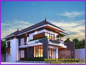 Thiết kế phối cảnh nhà 2 tầng đẹp view 1